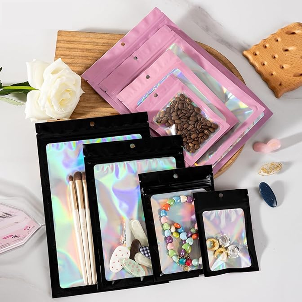 10-1000Pcs Holographic Ziplock - Women Bags Under 500 recension och pris