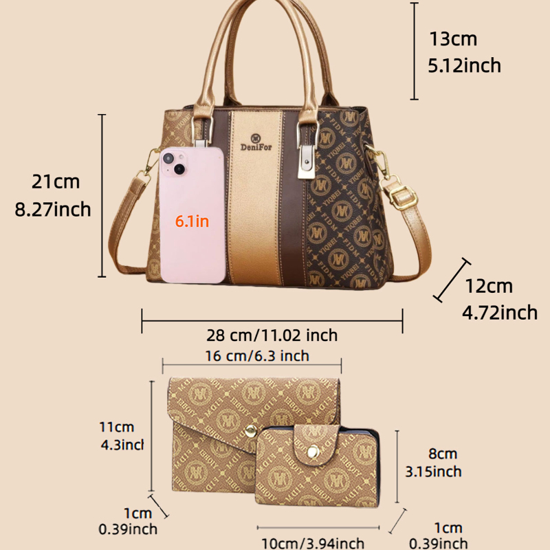 3-piece set of women's handbag - Women Bags Luxury recension och pris