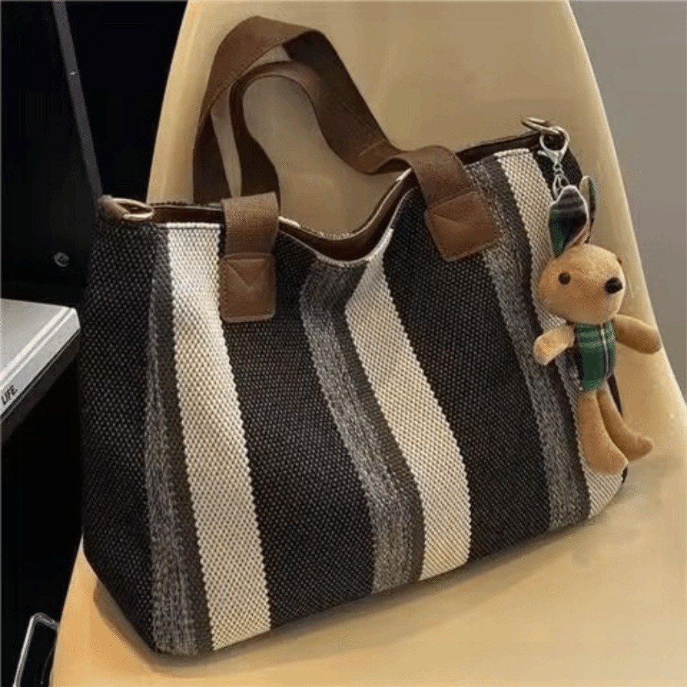 New Cloth Striped Tote Bag Adj - Women Bags For Office recension och pris