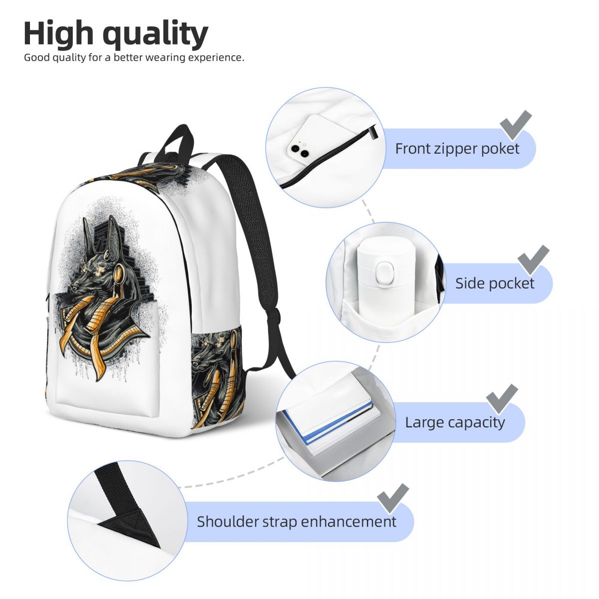 God Anubis Egypt Backpack Stud - Women Bags Egypt recension och pris