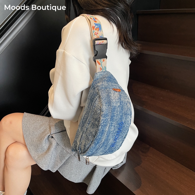 Denim Blue Chest Bags For Wome - Women Bags Trend 2025 recension och pris